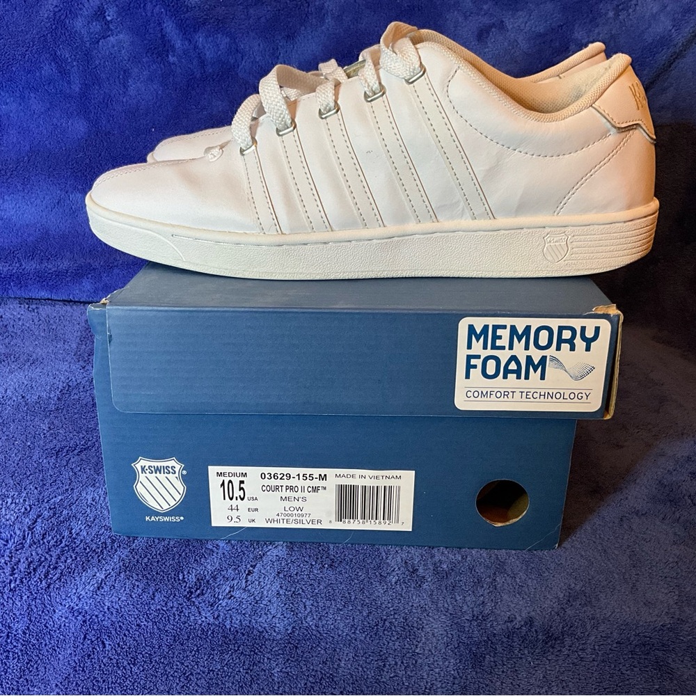 K-SWISS MENS SHOES WHITE COURT PRO II CMF 03629-155 SNEAKERS